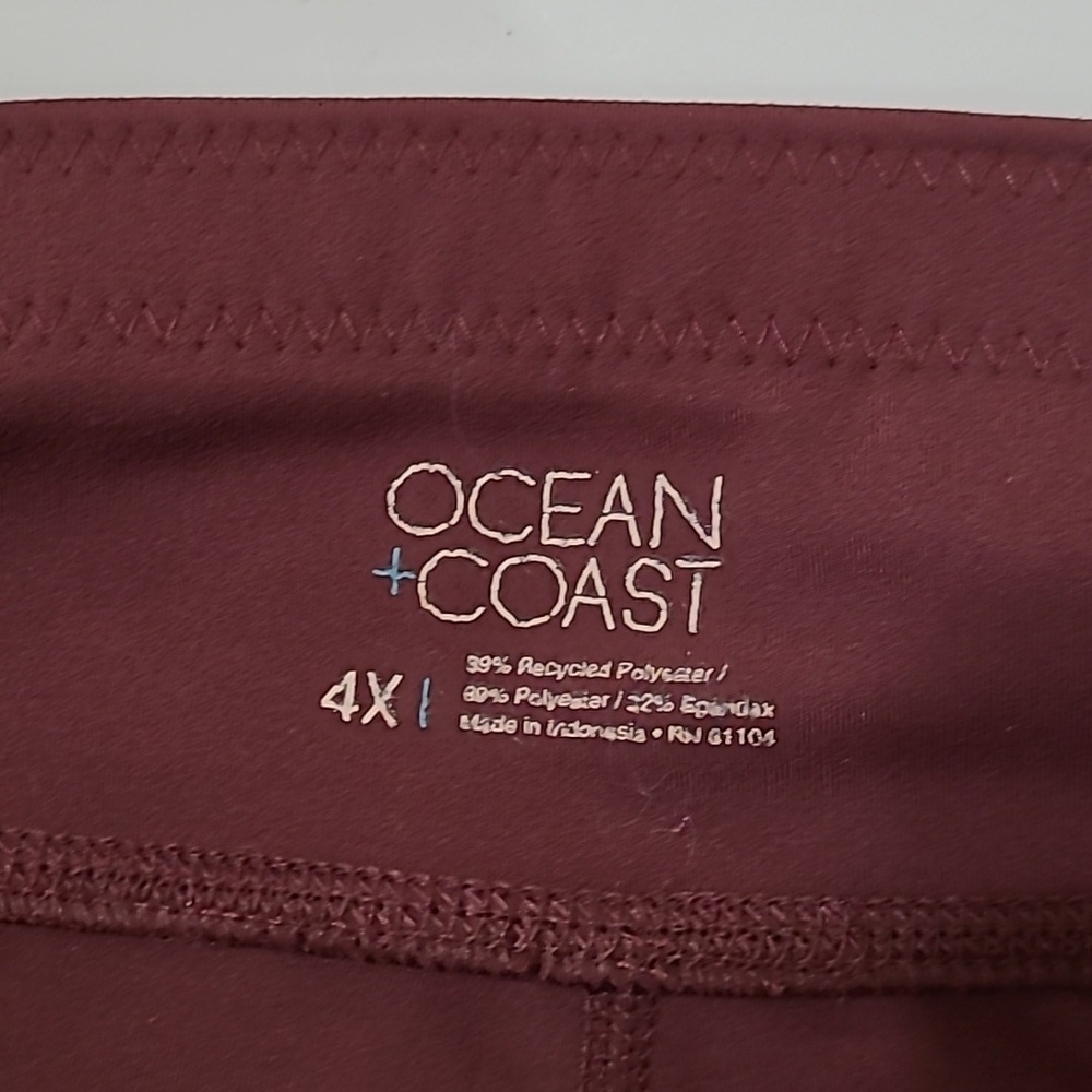 Ocean + Coast Burgundy Leggings with Pockets size 4X - Picture 4 of 9